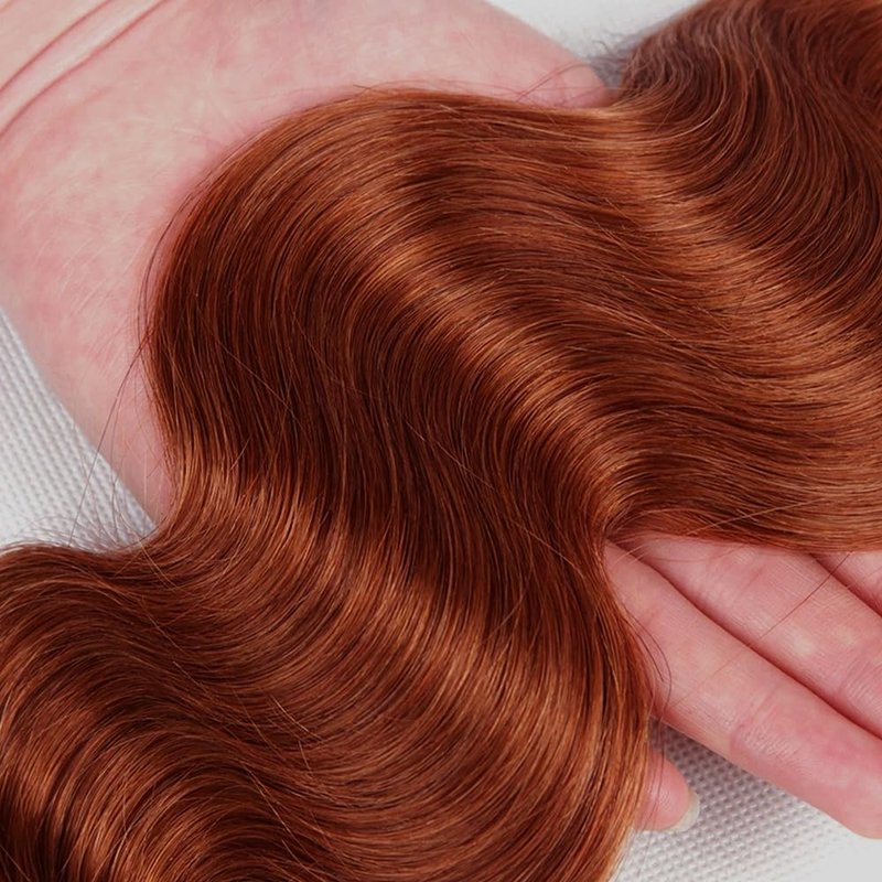 Auburn Bundle Human Hair Color 33 Body Wave Bundle Huxowax Brazilian Virgin Remy Hair 3 Bundles 16 18 20 Inch Double Weft Reddish Brown Body Wave Bundle Hair Weave 150g