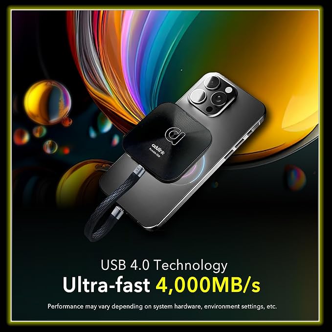 Addlink P30 1TB External SSD USB4 4000MB/s Type C Compatible thunderbolt 4, Tesla, iPhone15/16&iPad&Mac, Steam Deck/Android/PS5&4 Smart TV Magsafe ProRes 4K 120fps, Includes USB4.0 Cable Aluminum case
