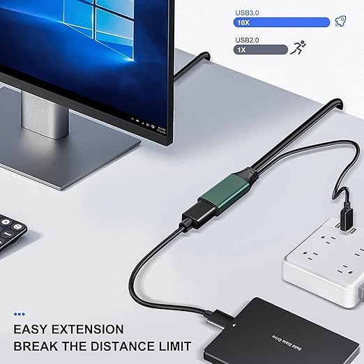Kumiho 30FT USB 3.0 Extension Cable with Extension Chipsets Signal Booster Active Type A Male to A Female for PlayStation, Xbox, Keyboard, Mouse, USB Flash Drive, Printer, Camera and More