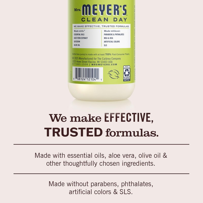 MRS. MEYER'S CLEAN DAY Hand Soap, Lemon Verbena Scent, 12.5 Fl Oz Bottle - 3 Pack