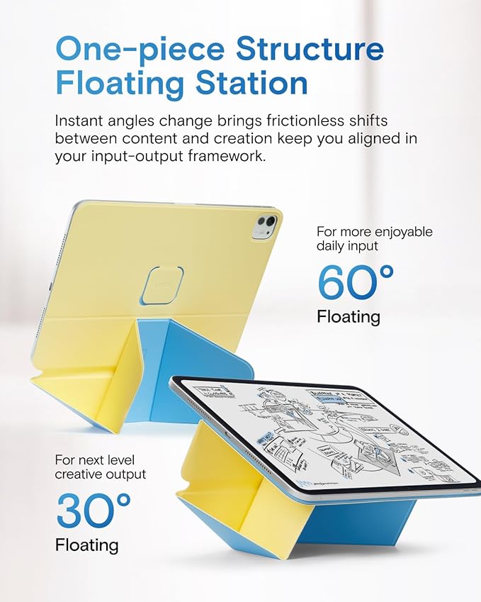 MOFT Dynamic Folio Case foriPad Pro 11" (4th 2022 | 3rd 2021 | 2nd 2020), Slim Magnetic Stand Case with 20+ Viewing Angles, Auto Wake/Sleep, Panna Cotta x Faded Jeans