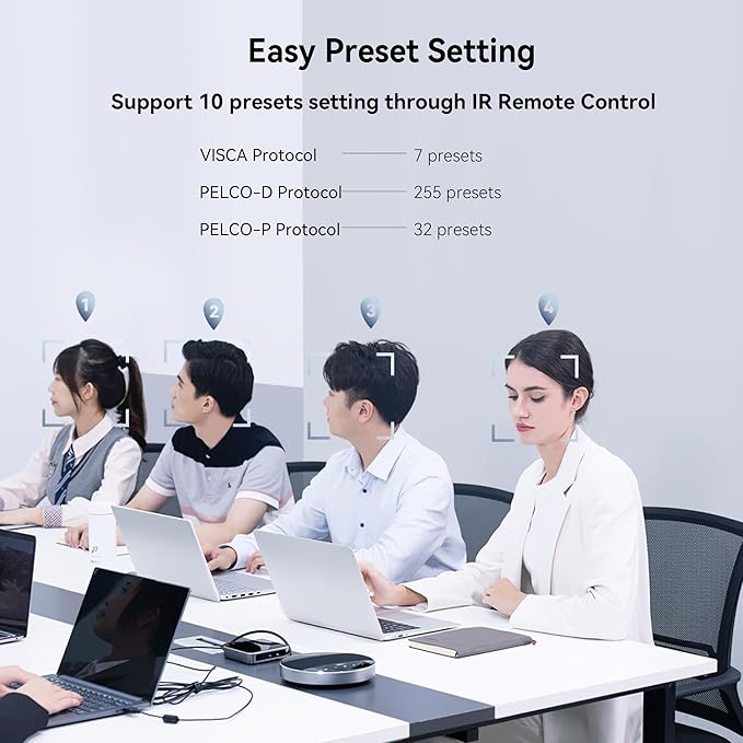 Tenveo 10X Optical Zoom PTZ Conference Room Camera, USB3.0/HDMI FHD 1080P 60FPS, for Video Conferencing Business Meeting Live Streaming Church Services Worship Events Education Zoom Teams OBS