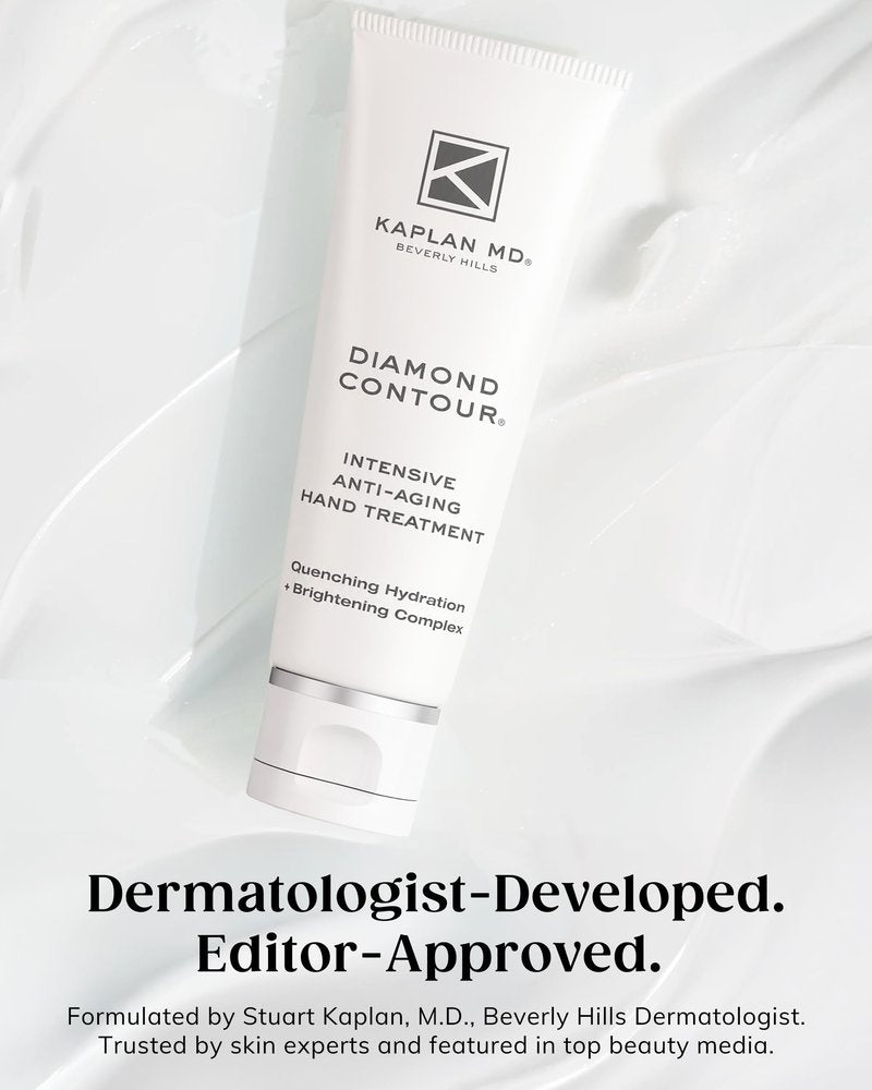KAPLAN MD Anti Aging Hand Cream Treatment - 5 Essential Moisturizers Diamond Contour Intensive Hand Cream for Women with Vitamin C, Crushed Diamonds & Argireline - Dermatologist-Developed