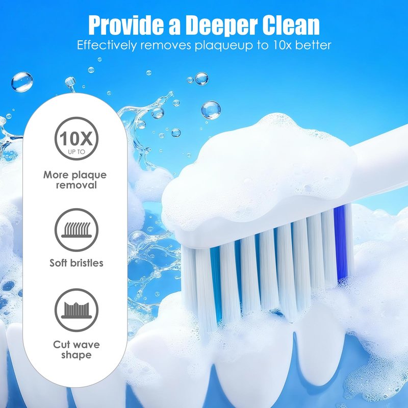 Replacement Toothbrush Heads,Compatible with Philips Sonicare Click-on Electric Toothbrush Handles,8 Pack Replacement Heads for Philips Sonicare C1 C2 G2 5100 6100 Brush