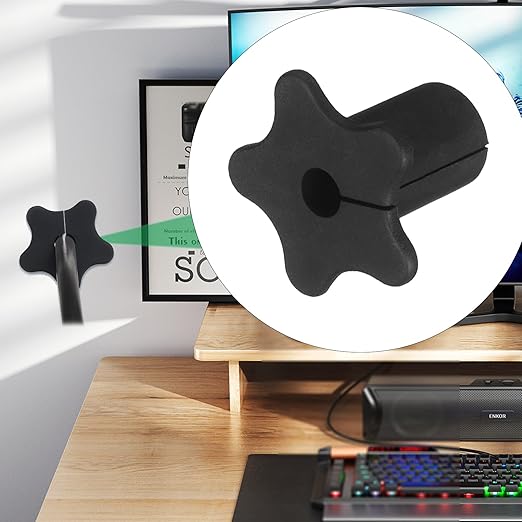 EASYEAH 6pc Starlink Cable Grommet 5/8" Silicone Waterproof Wall Hole Pass Through Split Cable Bushings for TV Wire Ethernet Cord, Starlink Cable Routing Kit Accessories, 27.6mm/1.09" Ht, Black