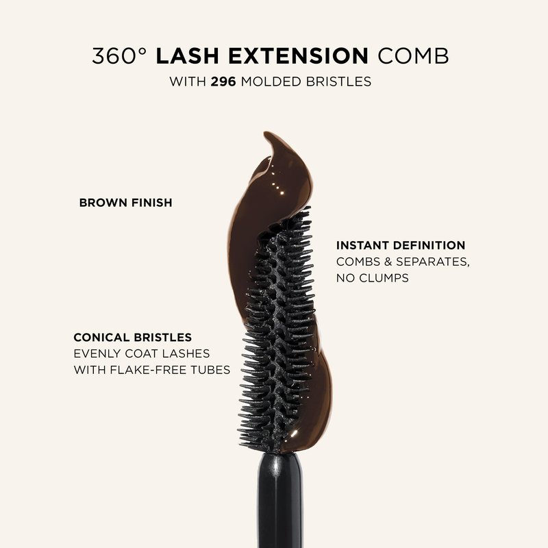 tarte tartelette XL tubing mascara – Lash Extensions in a Tube with Peptide, Extra-Bold Buildable Length & Volume, Smudge-Proof Longwear, Easy-to-Remove, Vegan & Cruelty-Free, full size, brown