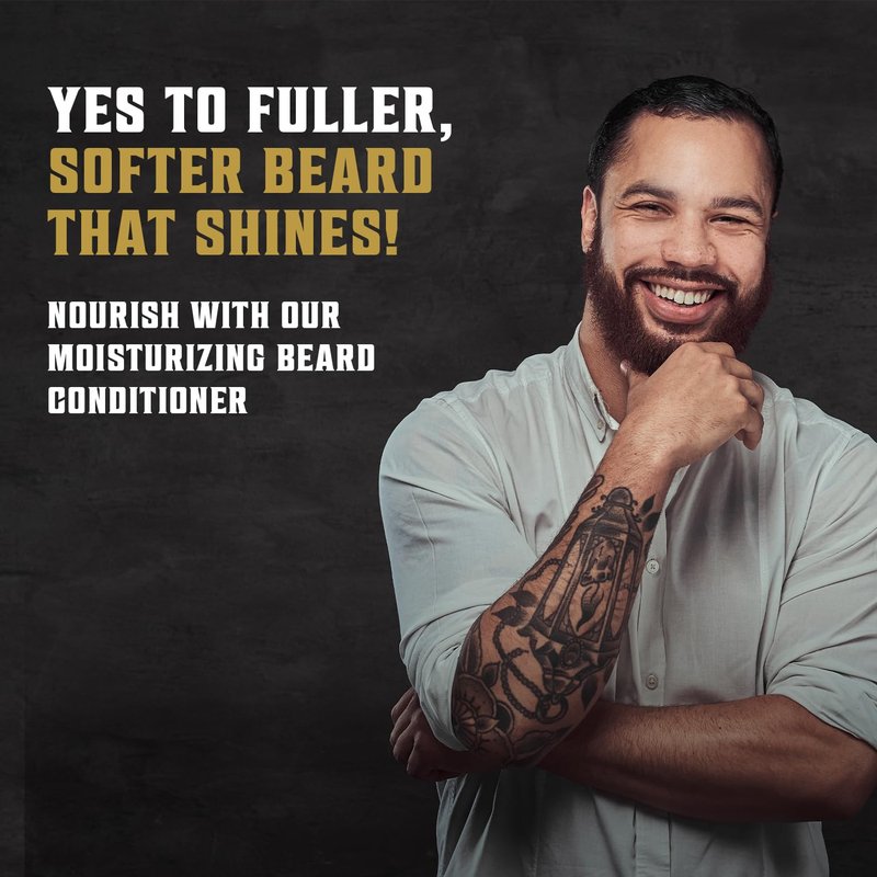 Viking Revolution Beard Wash & Conditioner for Men | Argan & Jojoba Oil - 17oz Sweet Tobacco Beard Softener