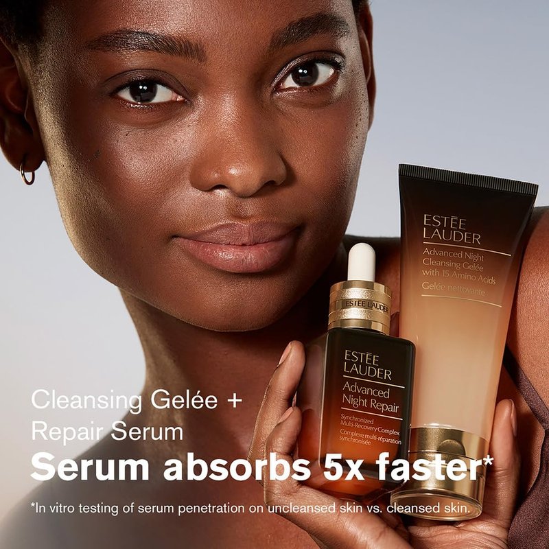 Estée Lauder Advanced Night Repair 4-Piece Holiday Skincare Gift Set | The Lift + Glow Routine | Includes Full-Size Face Serum 1.7 Fl Oz + Cleanser 1 Ounce, Eye Cream 0.17 Ounce, Moisturizer 0.5 Ounce
