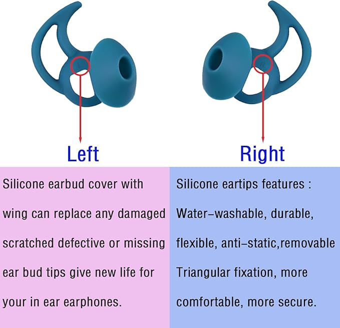 WKYMY Earbud Replacement Tips Earbud Covers Silicone Tips Compatible with Bose Quietcomfort and Sport Headphone Eartips Ear Bud Tips Large 3 Pairs
