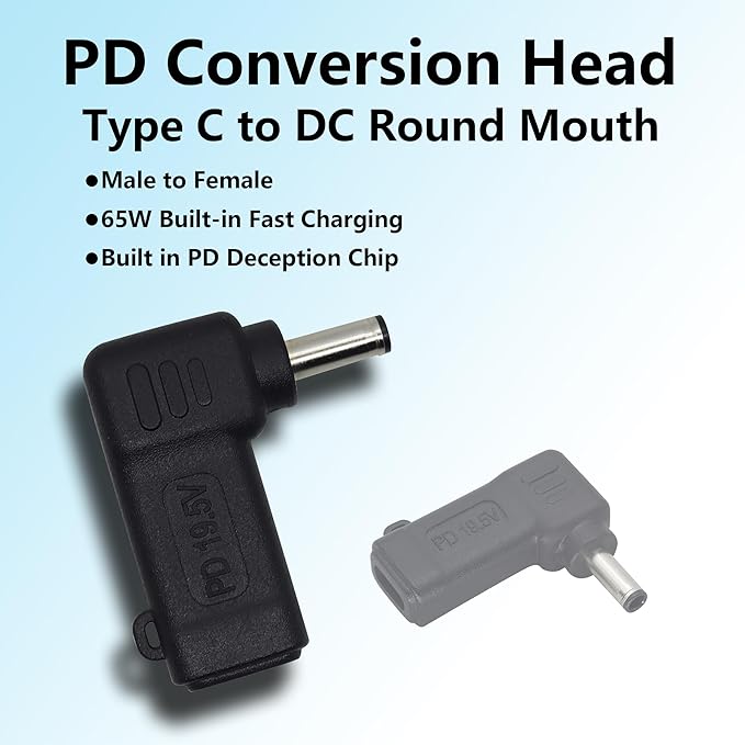 HCFeng 90W PD Power Charger Connector Adapter USB C to 4.5mm Laptop Charging Adapter Type C Female to DC 4.5 x 3.0mm Male Plug PD Power Charger Connector for H-P/De-ll[DP-4530]
