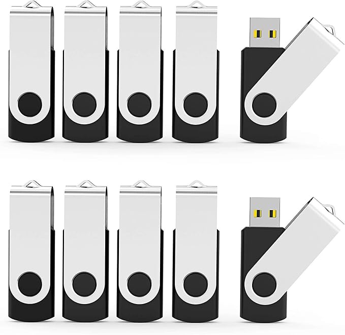 Flash Drives 32GB, Aiibe 20 Pack 32 GB Flash Drive Bulk USB Flash Drives 32GB USB 2.0 Thumb Drive Swivel Memory Stick USB Drive (Black)
