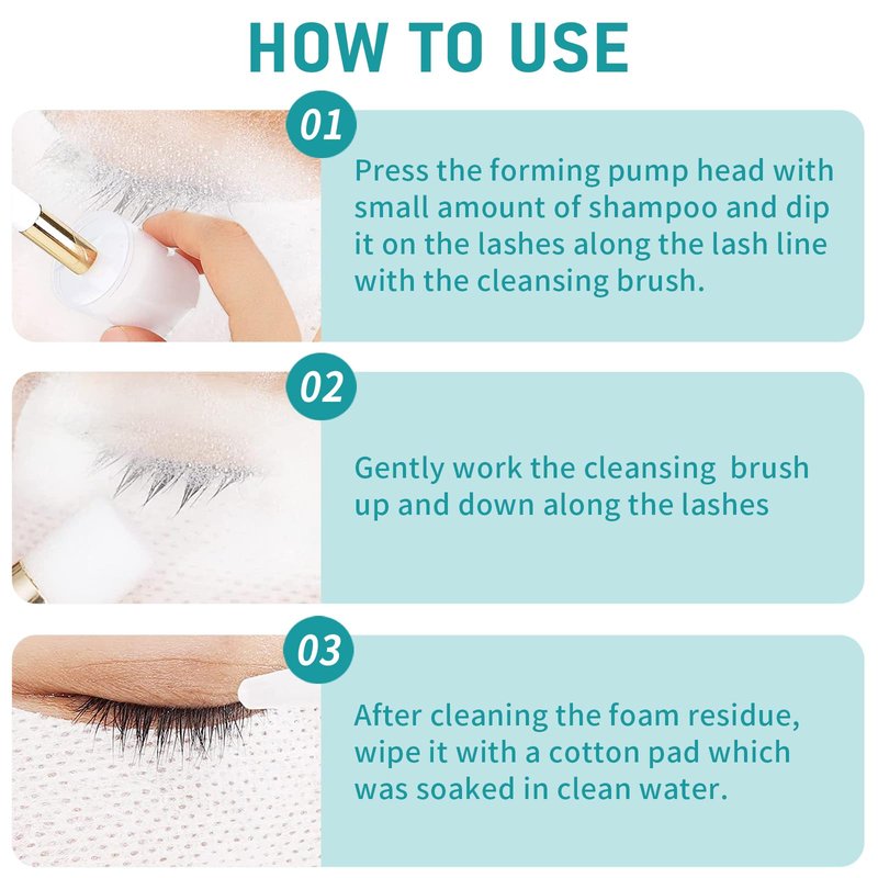 600ml Lash Shampoo Bulk, Eyelash Cleanser for Extensions, Safe Makeup Remover, Non-irritating or Burning Formula Eyelid Foaming Cleanser Best for Professional Salon and Home Use (Unscented)