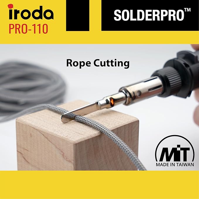 IRODA SolderPro 110 Butane Soldering Iron Kit, 115 MIns Run Time, Rapid Heat Up, Professional Set With Tips & Sturdy Tool Case (No Butane Included)