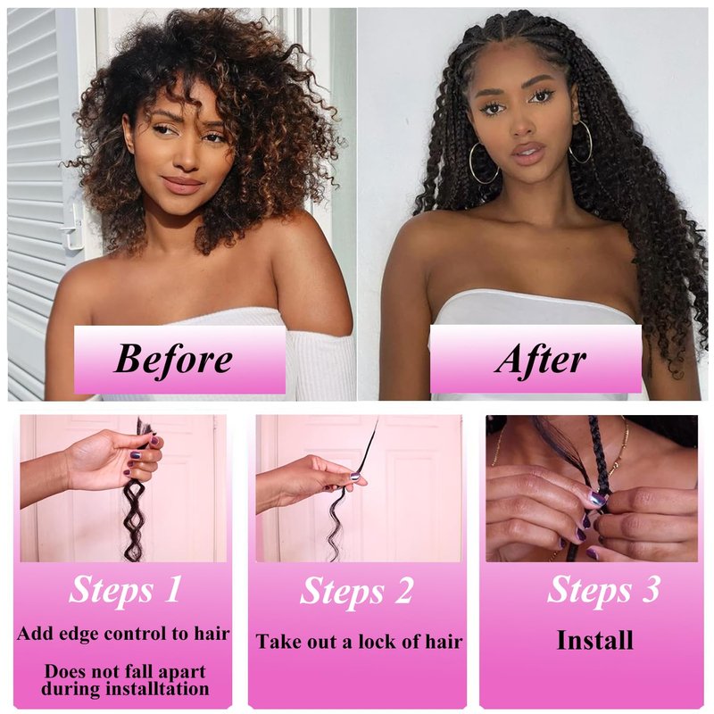 Human Braiding Hair 2 Bundles 100g 20 Inch Deep Wave Bulk 100% Human Hair for Braiding No Weft 12A Brazilian Virgin Human Hair Extensions for Boho Braids Natural Black