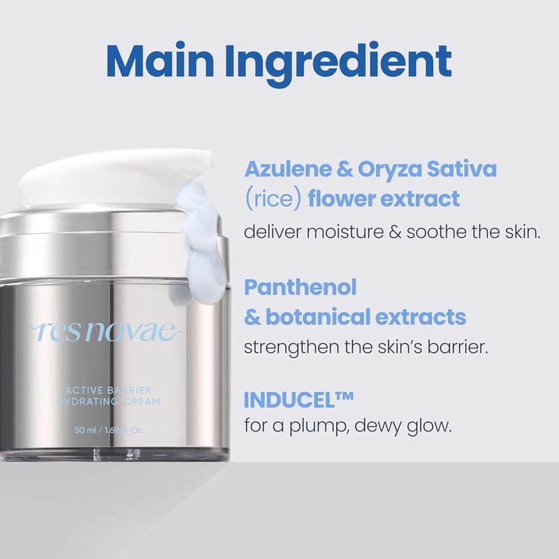 Active Barrier Hydrating Cream - Moisturizing Azulene & Rice Extract for Sensitive Skin | 1.7 fl oz (50ml)