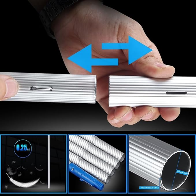Extendable Window Cleaning kit Telescopic Brush Water Fed Extendable Brush, Cleaning Photovoltaic and Solar Panels Window Clean Extendable Cleaner Conservatory Water fed Pole 11poles 35brush