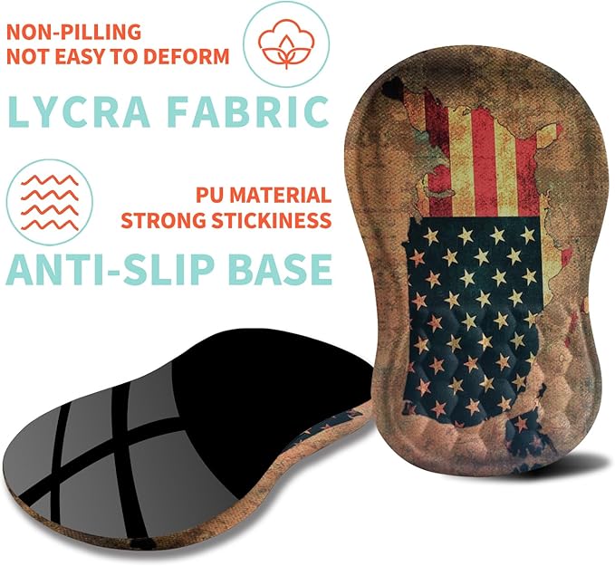 Kuosgm Ergonomic Mouse Pad Wrist Support with Memory Foam Massage Bulge, Carpal Tunnel Pain Relief Mousepad Wrist Rest for Mouse(12x8 inch, USA Flag Map)