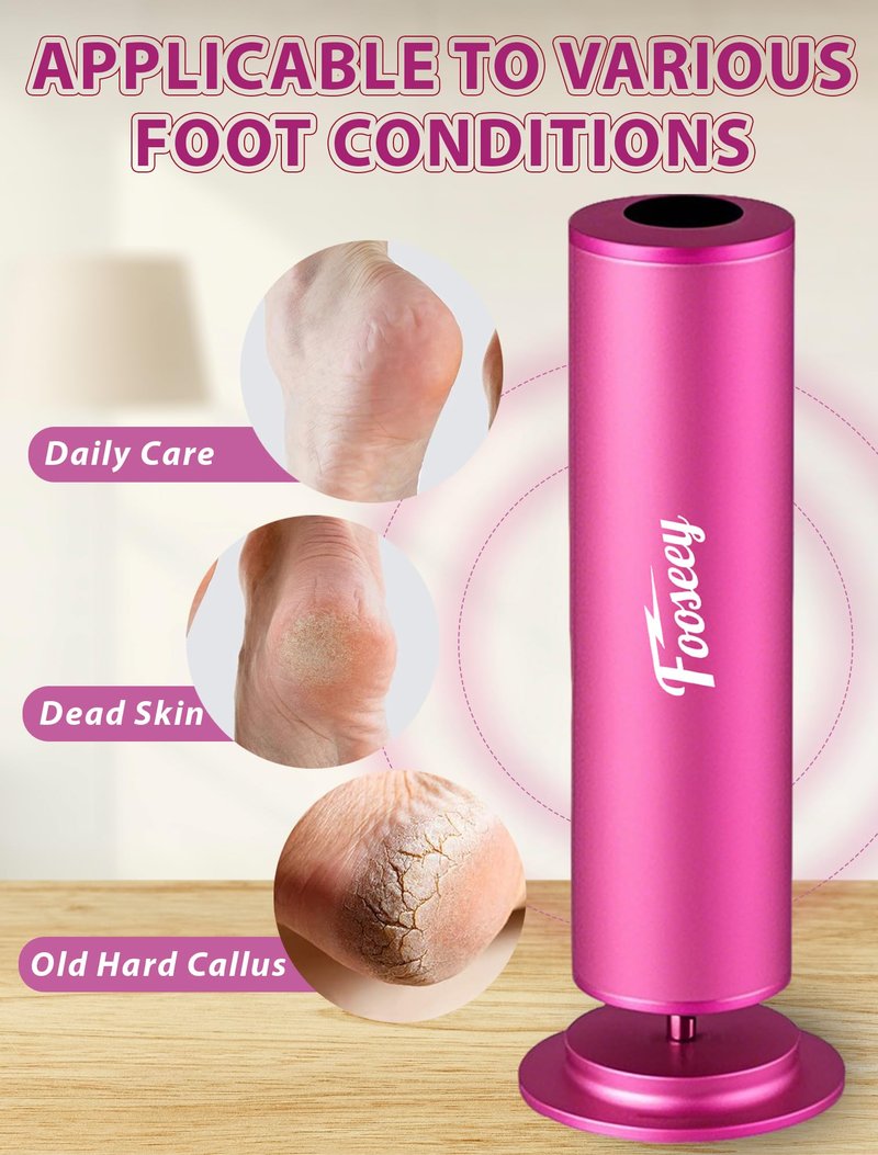 Electric Foot File Tool - Callus Remover for Feet, Professional Pedicure Machine with 60pcs Sandpaper Discs, Adjustable Speed Foot Files for Deadskin, Dry and Cracked Feet