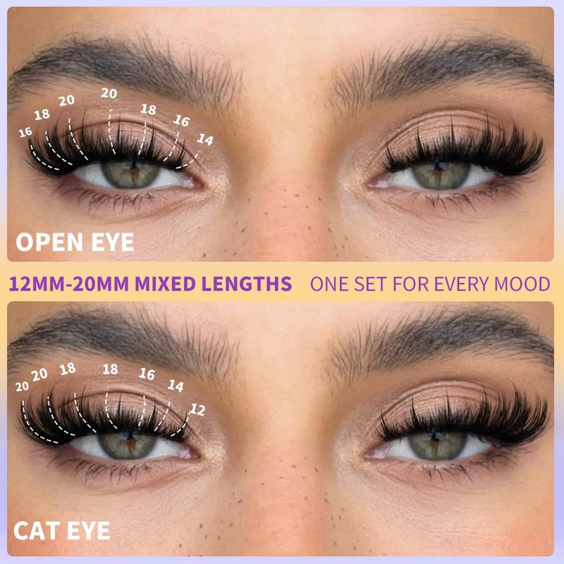 Kiromiro Lash Clusters with Spikes Eyelash Clusters Fluffy 12-20mm Cluster Eyelash Extensions 216pcs Individual Lashes Clusters Wispy DIY Lash Extension Cluster Lashes Mink