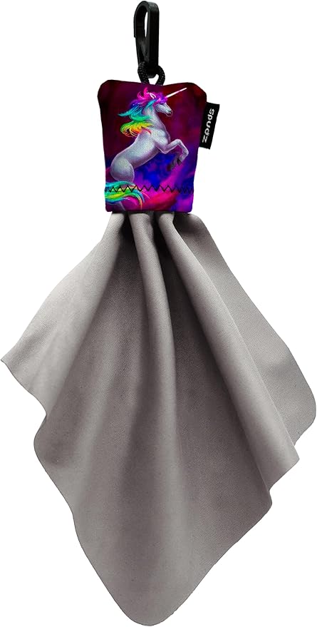 SPUDZ Classic Microfiber Lens Cleaner – Clip-On Pouch, Washable – for Binoculars, Scopes, Glasses, Screens | Classic | Vibrant Unicorn, 6 x 6 Inch