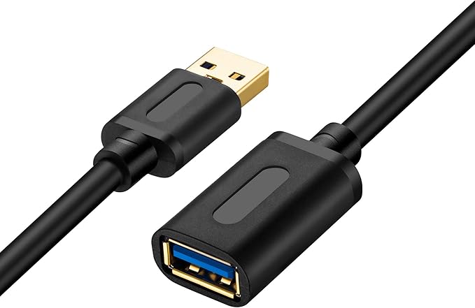 Tan QY USB 3.0 Extension Cable 1.5Ft, USB 3.0 High Speed Extender Cord Type A Male to Female for PlayStation, Xbox, USB Flash Drive, Hard Drive, Card Reader,Scanner,Printer,Keyboard (1.5Ft-1Pack)