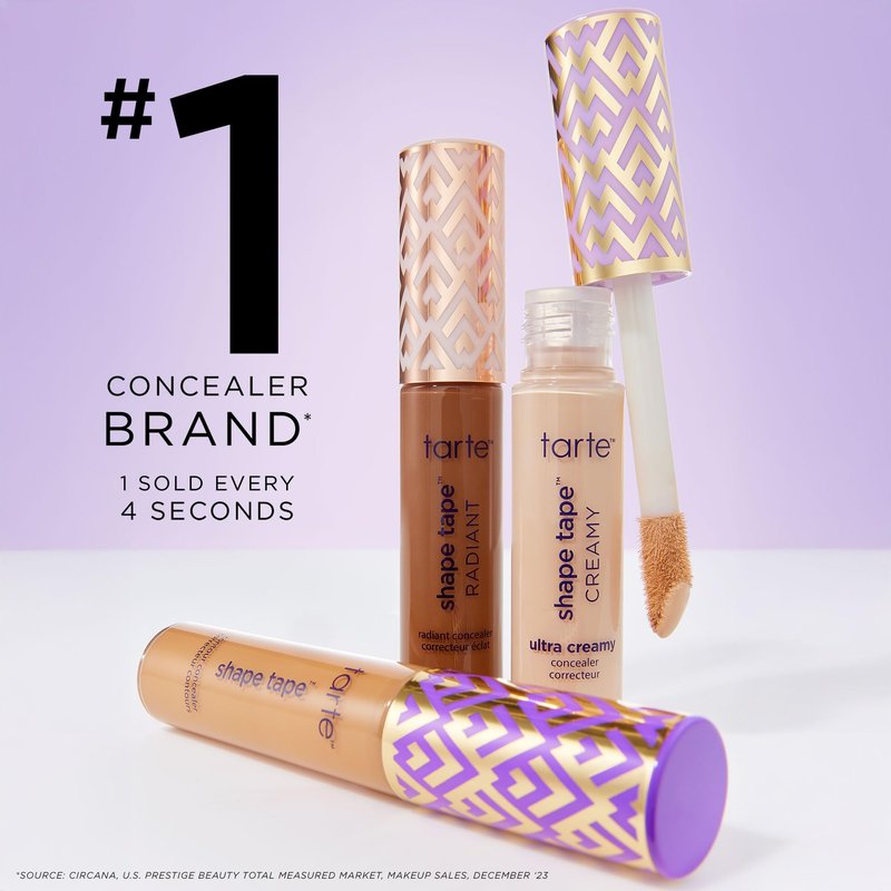 tarte shape tape radiant concealer – Medium-Coverage, Hydrating Finish Under Eye Concealer for Dark Circles, Redness & Discoloration, Vegan, Cruelty-Free, full size, 57S rich sand