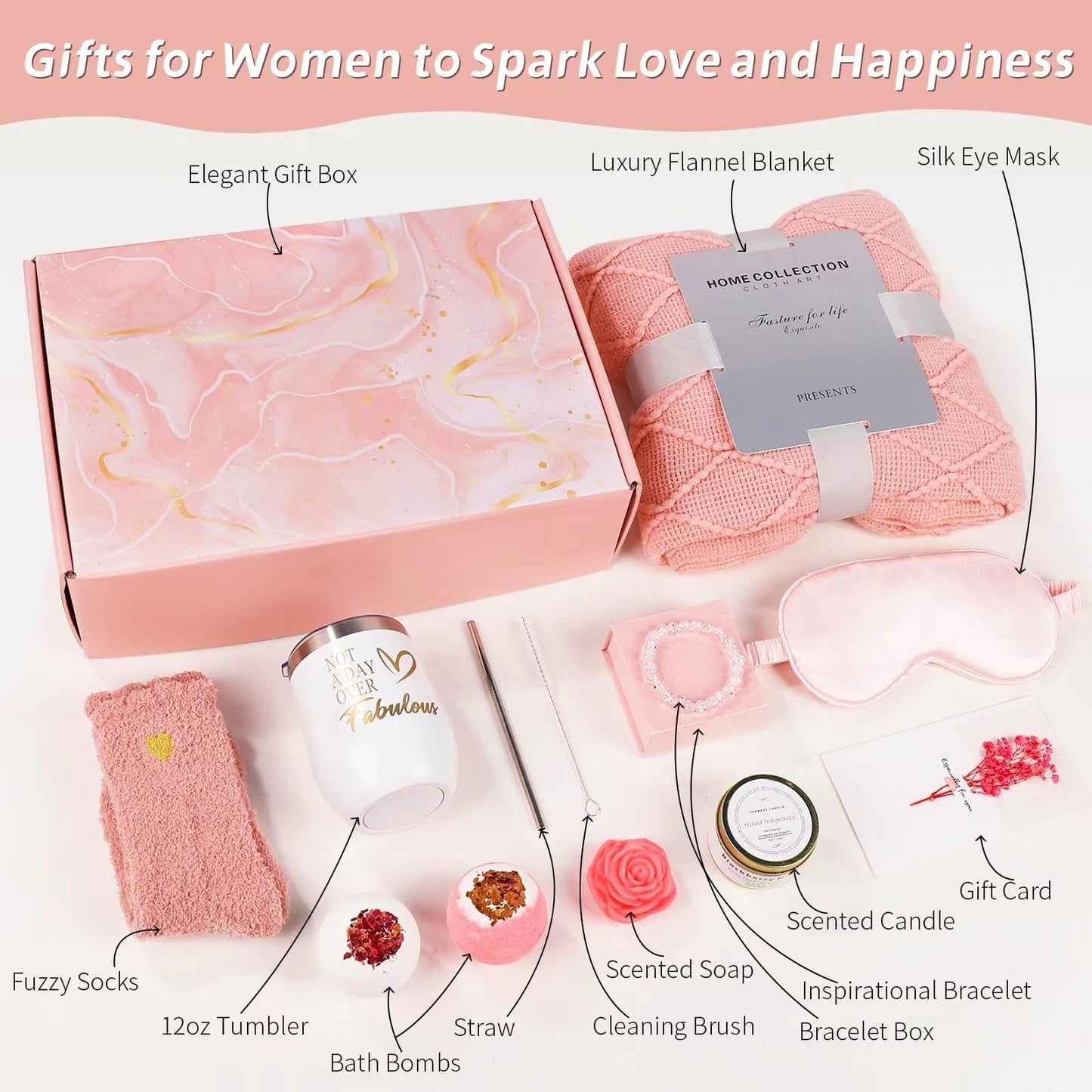 Wind in Hand Gifts for Women: Birthday Gifts for Women Mom Sister Wife Best Friend Teacher Coworker- Relaxing Spa Gift Basket Christmas Valentine's Day Mother's Day Gifts