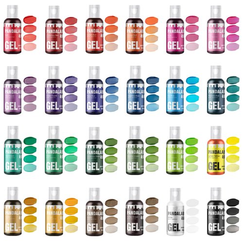 Gel Food Coloring Set - 24 Vibrant Edible Dyes for Baking & Decorating | 16.23 fl. oz (20ml/Bottle)
