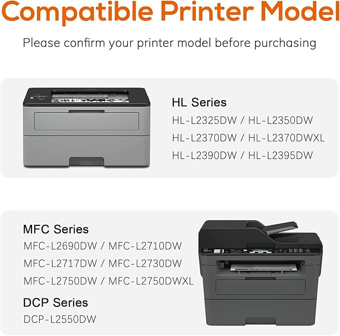 Compatible DR730 Drum Unit Brother (NOT Toner) for MFC-L2750DW HL-L2370DW MFC-L2710DW HL-L2350DW DCP-L2550DW(2 Black)