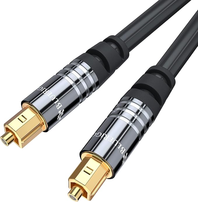 BlueRigger Digital Optical Audio Toslink Cable (75FT, Fiber Optic, Aluminum Shell, 24K Gold-Plated) - Compatible with Home Theatre, Sound Bar, TV, Xbox, PlayStation PS4 – Premium Series