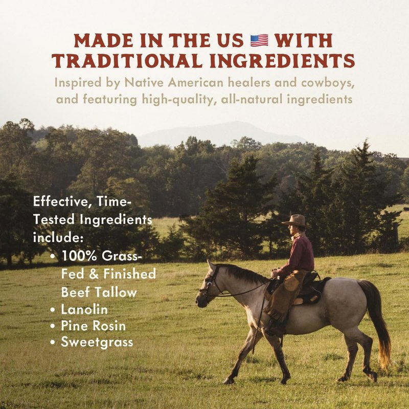 True Grit Tallow Salve | John Wayne Inspired Deep Moisture Balm for Sensitive Skin – Herb-Infused, Unscented – 2 oz