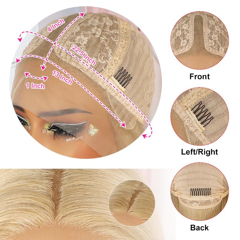 QD-Tizer Ash Blonde Synthetic Hair Wigs Long Straight Hair Mixed Platinum Blonde Color Natural HairLine Heat Resistant Fiber Hair Wigs for Fashion Women 32Inch