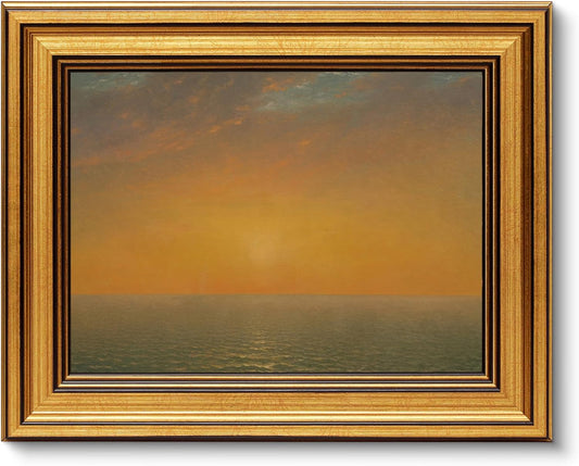 VIYYIEA Vintage Gold Framed Wall Art - Landscape Canvas Print for Living Room Decor | 10" x 8" Afterglow