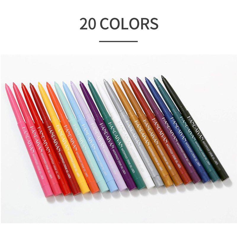 20 PCS Waterproof Colored Eyeliner Pencil Set - Long-Lasting Matte Shades | Multi-Functional Makeup Gift for Women