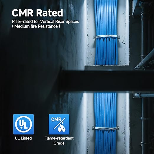Cable Matters [UL Listed] 10Gbps in-Wall Riser Rated (CMR) 23AWG Bare Copper Cat6 Ethernet Cable - 300ft, Solid, UTP Cat 6 Ethernet Cable Spool, Cat 6 Cord Bulk, White