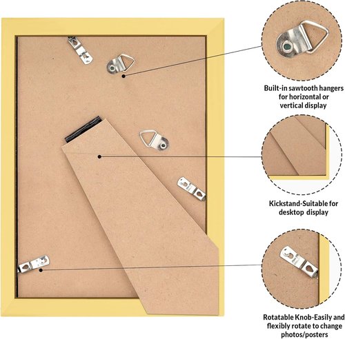 LaVie Home 4x6 Picture Frame - Classic Gold Frame with HD Plexiglas for Vertical/Horizontal Display