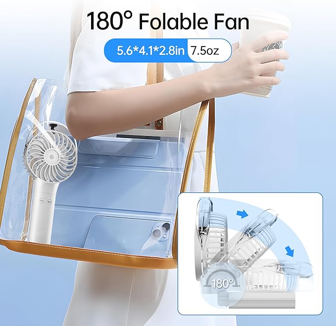 Handheld Misting Fan with Mister, Mothers Day Gifts for Mom, Birthday Gifts for Girls Women Men, Mini Portable Cooling Fan for Beach Vacation Travel Camping Cruise Essentials 2026 New