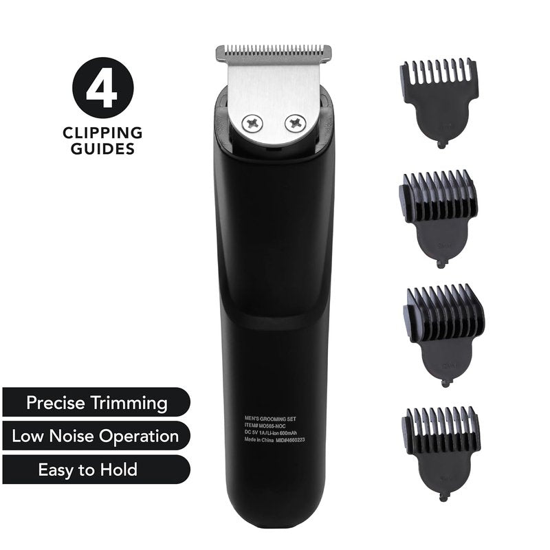 Men's Lithium Cordless Hair & Beard Trimmer Kit - 5 Heads, LED Display, USB Rechargeable