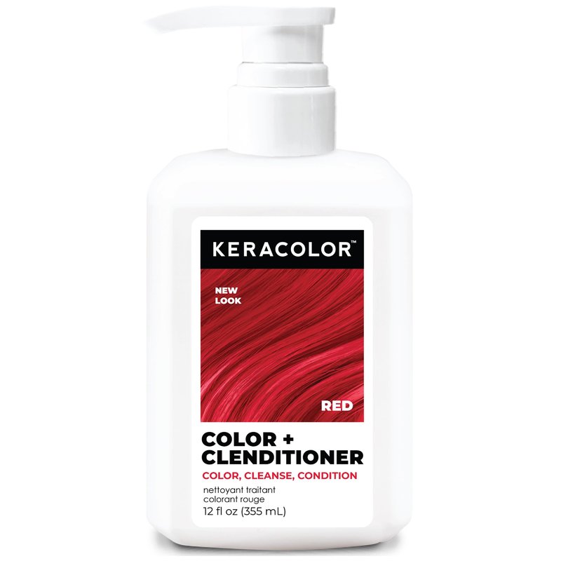 Keracolor Clenditioner Color Depositing Conditioner - Hair Glaze Colorwash, Red, 12 Fl Oz