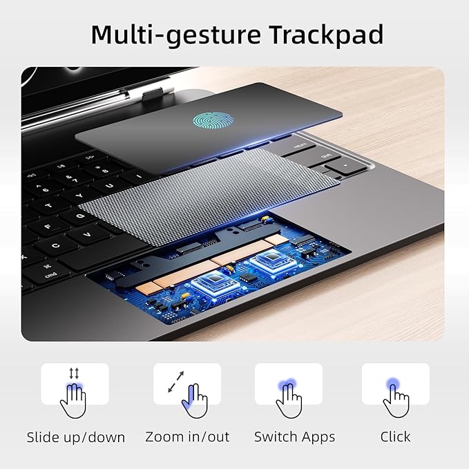 CSZZACME for iPad Air 13 inch case Keyboard M4/M3/M2(2026,2025,2024),Magic Keyboard for iPad Pro 12.9 (6th,5th,4th,3rd Gen),Magnetic Attach,Multi-Gesture Trackpad,7-Color Backlit,Shortcut Keys,Black