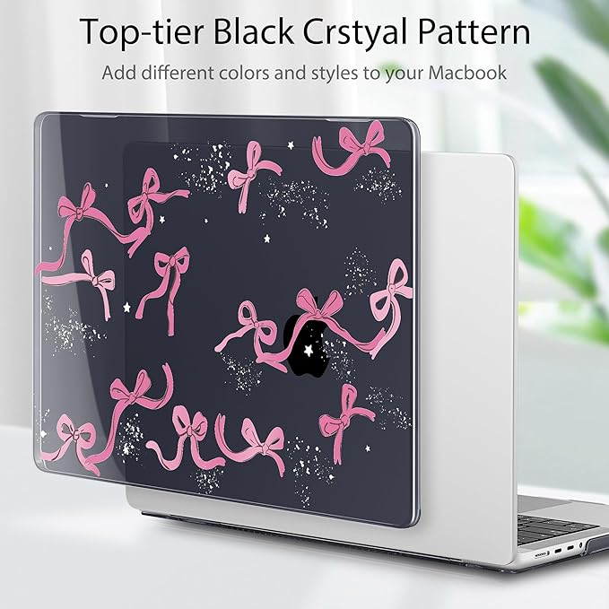 Tuiklol for MacBook Pro 14 Inch Case 2026 2025 2024 2023 2022 2021 Release M5/M4/M3/M2/M1 A2442 Pro/Max,Hard Shell Case with Screen Protector for Touch ID, Bow-2