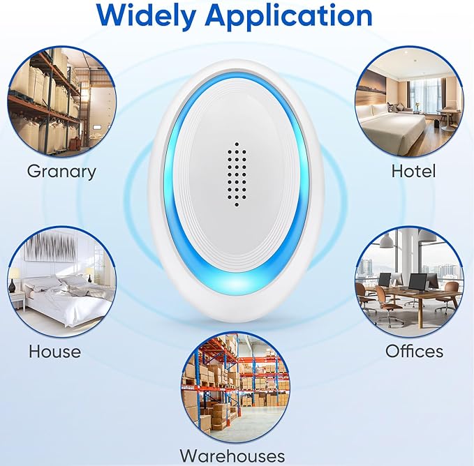 2025 Upgraded Ultrasonic Pest Repeller Indoor Ultrasonic Repellent, Mouse Repellent for Roach, Rodent, Mouse, Mosquito, Mice, Spider, Ant, Bugs Electronic Plug-in Pest Control 6 Pack (Bright White)
