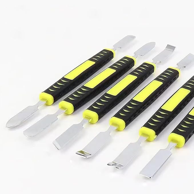 Oruiiju Metal Crowbar 6-Piece Dual-Ends Small Metal Spudger Pry Opening Repair Tools Kit,Professional Repair Tool Kit for Phone, Laptops, Tablet, Mobile Phone, Watch, Digital Home Appliance