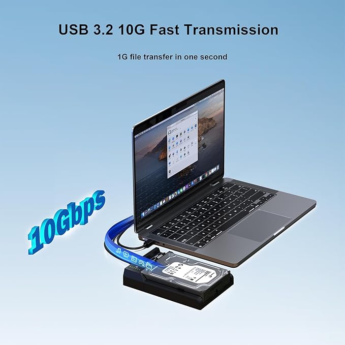 Cysslogy Dual-Bay Hard Drive Docking Station M.2 NVME+ SATA SSD/HDD Enclosure with Offline Clone, USB-C 10Gbps Hard Drive Dock, Tool-Free Design for Windows/Mac/Linux