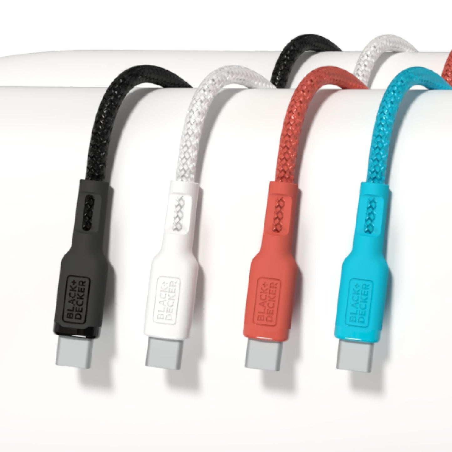BLACK+DECKER USB C Multi Charging Cable, Fast Multi Charger Cable w/Adapter Braided 2in1 Multiple USB Cable, Universal Charging Cord w/Type C/USB Adapter for iPhone 17 16 15/Samsung/LG/Tablets/More
