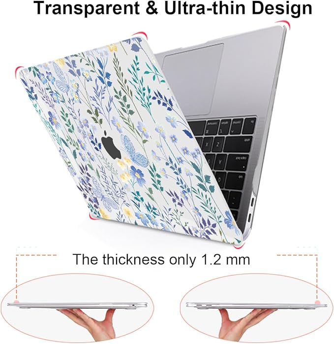 LCMOCICO for MacBook Pro 13 inch Case 2022 2021 2020 Release A2338 M2 M1 A2289 A2251, Printed Pattern Plastic Hard Shell Cover for MacBook Pro 13.3-inch Touch Bar Fits Touch ID, Meadow Wildflower