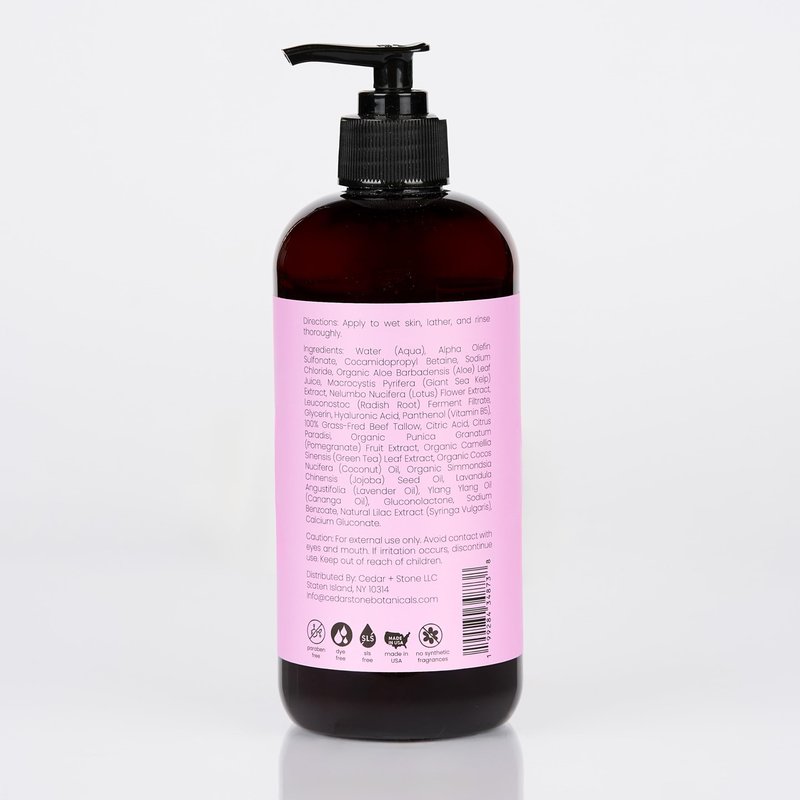 OfficeKit Cedar + Stone Clean Body Wash with Grass-Fed Tallow – Sulfate-Free Natural Body Wash for Dry, Sensitive Skin – Lavender & Lilac with USDA Organic Oils, 16oz