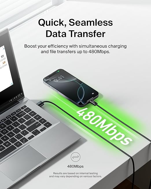 Belkin USB A to USB C Cable 2-Pack, 6.6ft, 15W, iPhone Charger Cord, Soft, Braided, Flexible for iPhone 17 & 16, Galaxy S26, Pixel 10, iPad Pro, Airpods Pro, Switch & More - Black