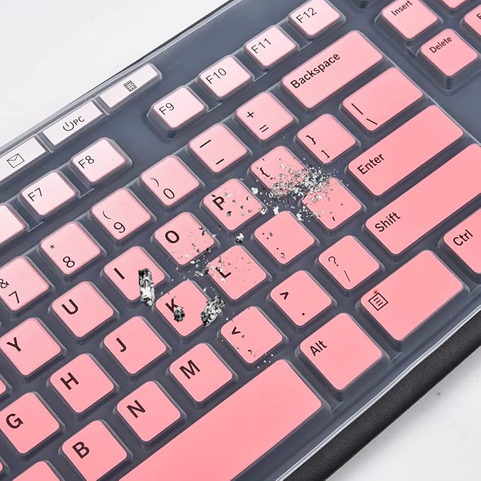 Keyboard Cover for Logitech MK370 MK295 MK270 K270 Keyboard, Logitech MK370 MK270 K270 Keyboard Skin Protector - Gradual Pink