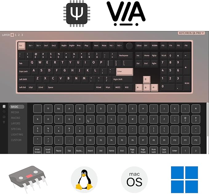 Keychron Q6 Pro Full-Size RGB Bluetooth Custom Mechanical Keyboard, Full Aluminum QMK/VIA Programmable Knob KSA Double-Shot PBT Keycap Hot-Swappable Brown Switch, Mac Windows Linux-White